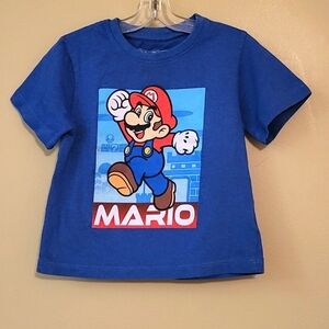 Nintendo Mario blue tee shirt
